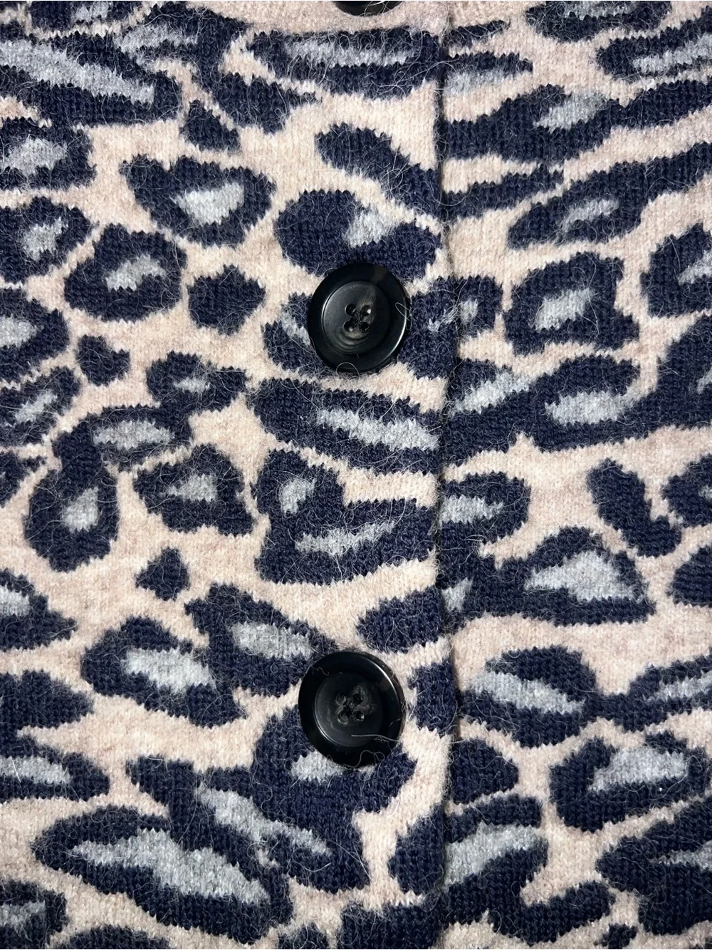Ann Taylor NWT Merino Wool Alpaca Blend Leopard Button Down Sweater Cardigan SM